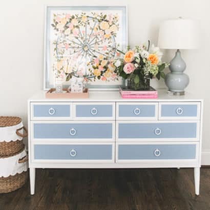 White and blue dresser - Born on Fifth