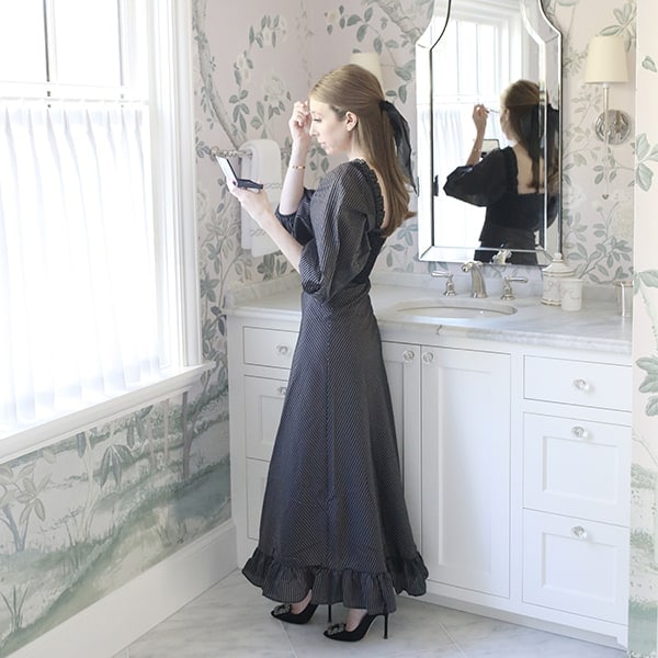 black ruffle dress