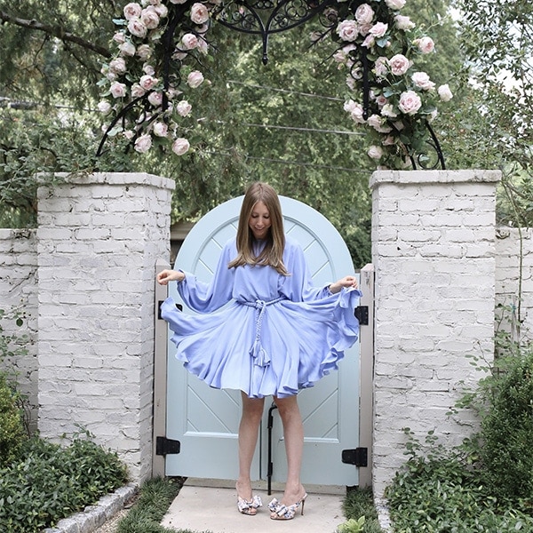 Wearing a Dillard's Blue Dress - Shop with Afterpay