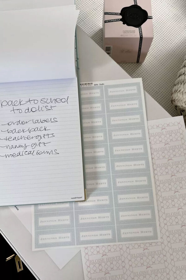 back to school prep with custom name labels