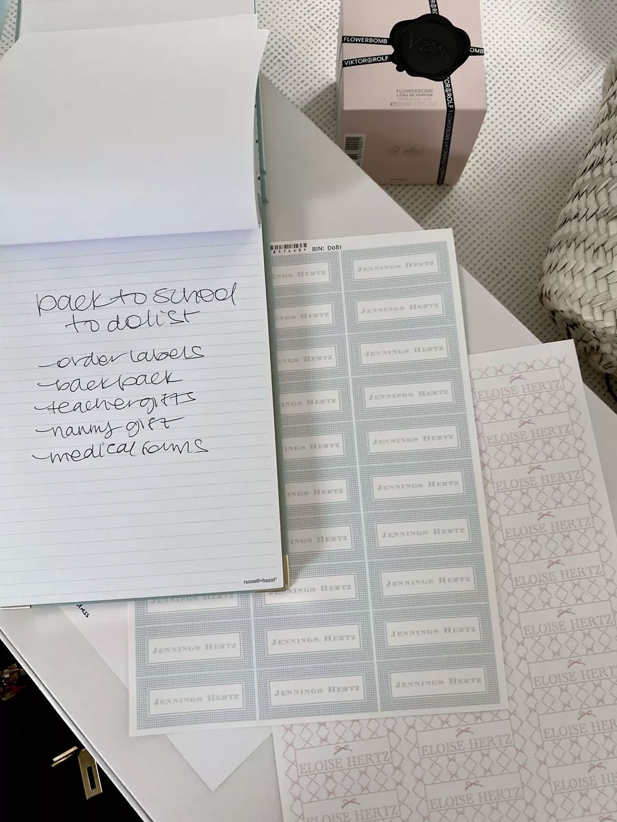 back to school prep with custom name labels