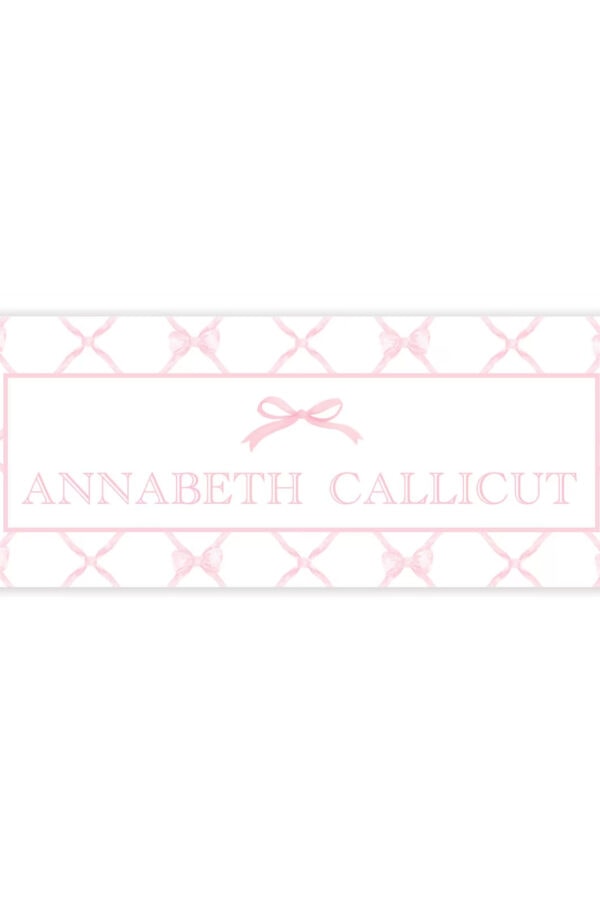 pink bow name labels