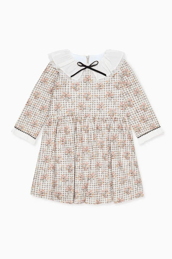 Charcoal Gingham Eliza Girl Dress