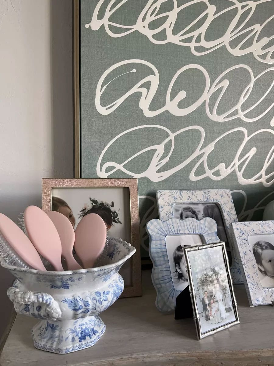dresser styling with my favorite pink brushes