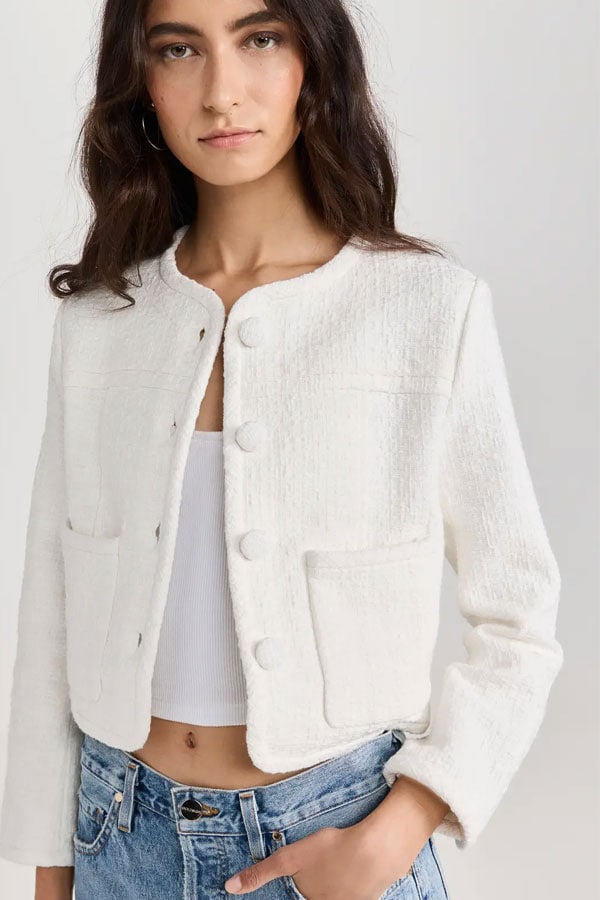 white lady jacket