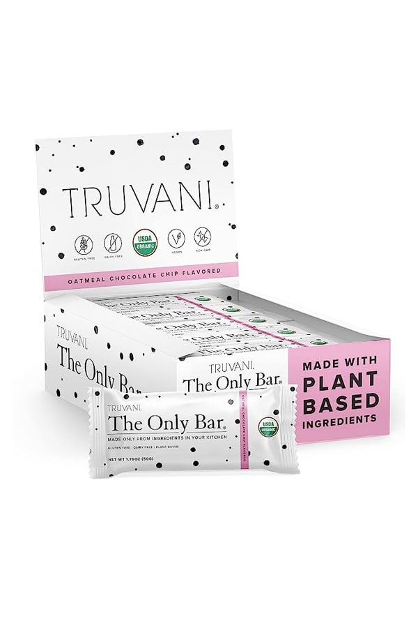 Truvani Plant-Based Snack Bars - Oatmeal Chocolate Chip Only Bar -