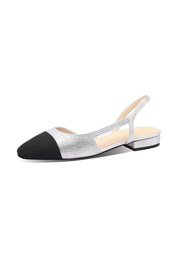 black silver slingbacks from Amazon