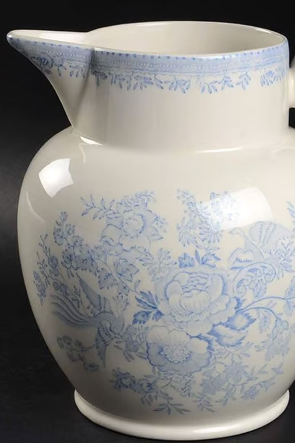 Large Etruscan Jug Asiatic Pheasants Blue by BURGESS & LEIGH