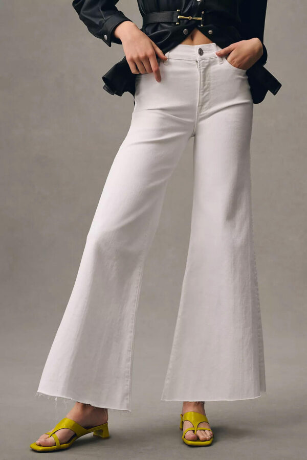 White Wide Leg Frame Le Palazzo Crop Jeans